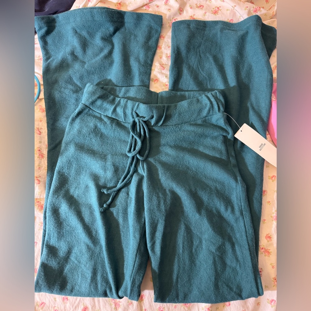 Out From Under Easy Does It Cozy Knit Flare Pant in dark green